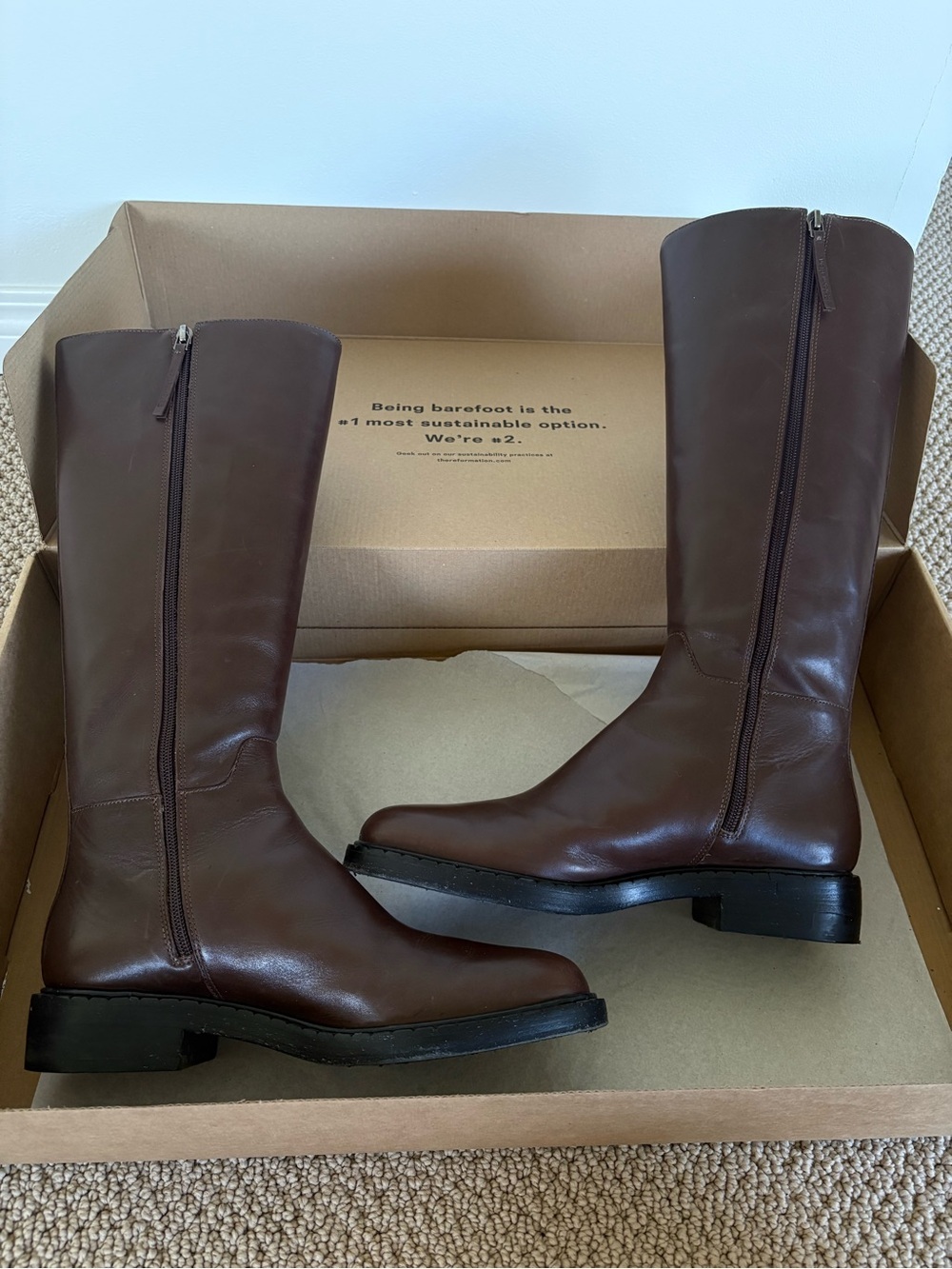 Reformation Nancy Knee High Riding Boot Espresso Brown Leather | 9 US, 39.5 EU - Picture 12 of 16